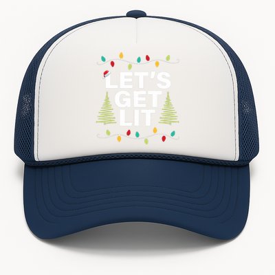 LetS Get Lit Funny Christmas Drinking Xmas Lights Trucker Hat