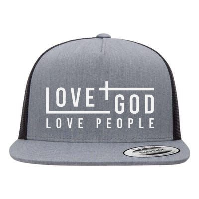 Love God Love People Flat Bill Trucker Hat