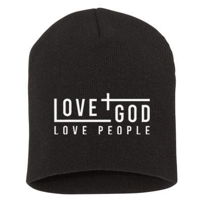 Love God Love People Short Acrylic Beanie