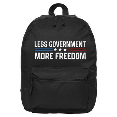 Less Government More Freedom More Liberty Political 16 in Basic Backpack