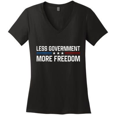 Less Government More Freedom More Liberty Political Women's V-Neck T-Shirt