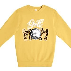 Leopard Golf Mom Life Game Day Mama Mothers Day Funny Gift Premium Crewneck Sweatshirt