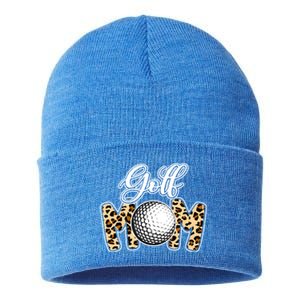 Leopard Golf Mom Life Game Day Mama Mothers Day Funny Gift Sustainable Knit Beanie