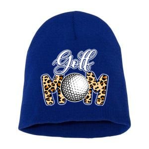 Leopard Golf Mom Life Game Day Mama Mothers Day Funny Gift Short Acrylic Beanie