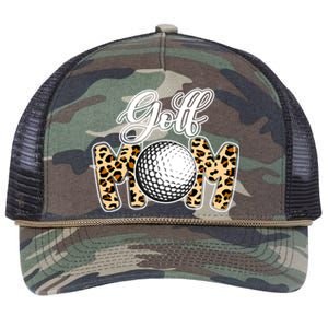 Leopard Golf Mom Life Game Day Mama Mothers Day Funny Gift Retro Rope Trucker Hat Cap