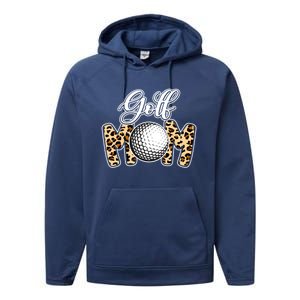 Leopard Golf Mom Life Game Day Mama Mothers Day Funny Gift Performance Fleece Hoodie