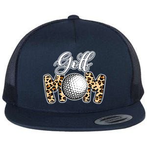 Leopard Golf Mom Life Game Day Mama Mothers Day Funny Gift Flat Bill Trucker Hat