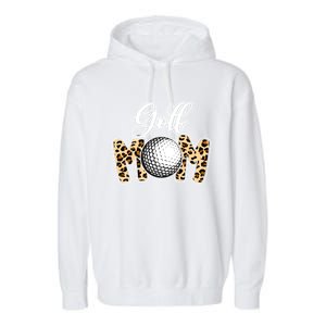 Leopard Golf Mom Life Game Day Mama Mothers Day Funny Gift Garment-Dyed Fleece Hoodie