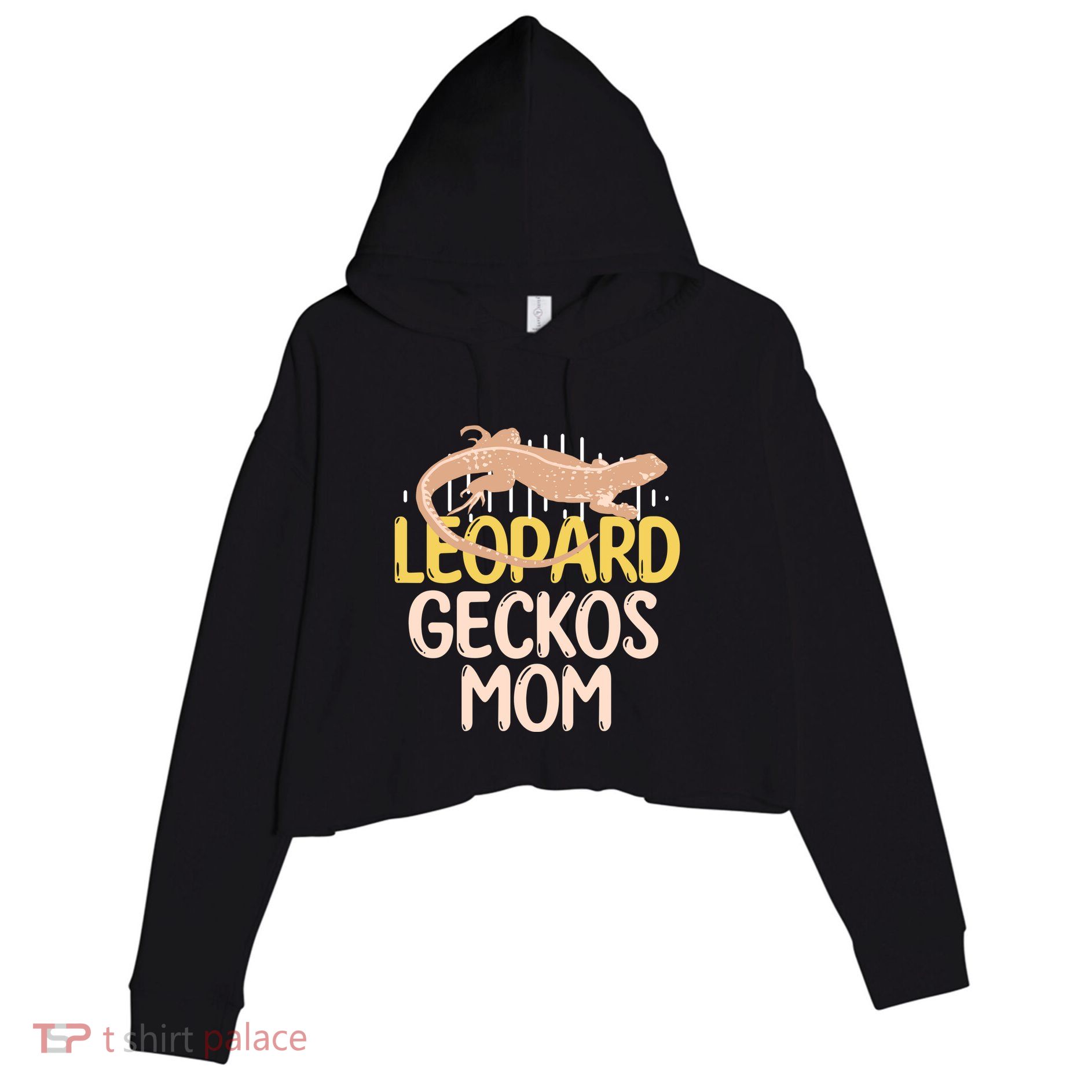 Leopard Gecko Mom Funny Bearded Dragon Mothers Day Crop Fleece Hoodie