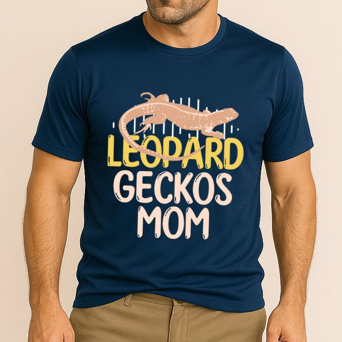 Leopard Gecko Mom Funny Bearded Dragon Mothers Day Cooling Performance Crew T-Shirt