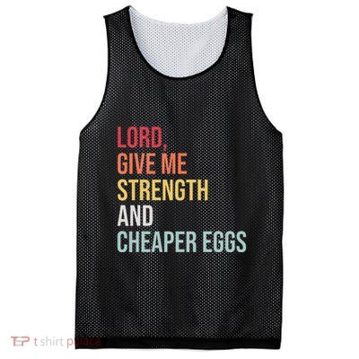 Lord Give Me Strength And Cheaper Eggs! Funny Easter Mesh Reversible Basketball Jersey Tank