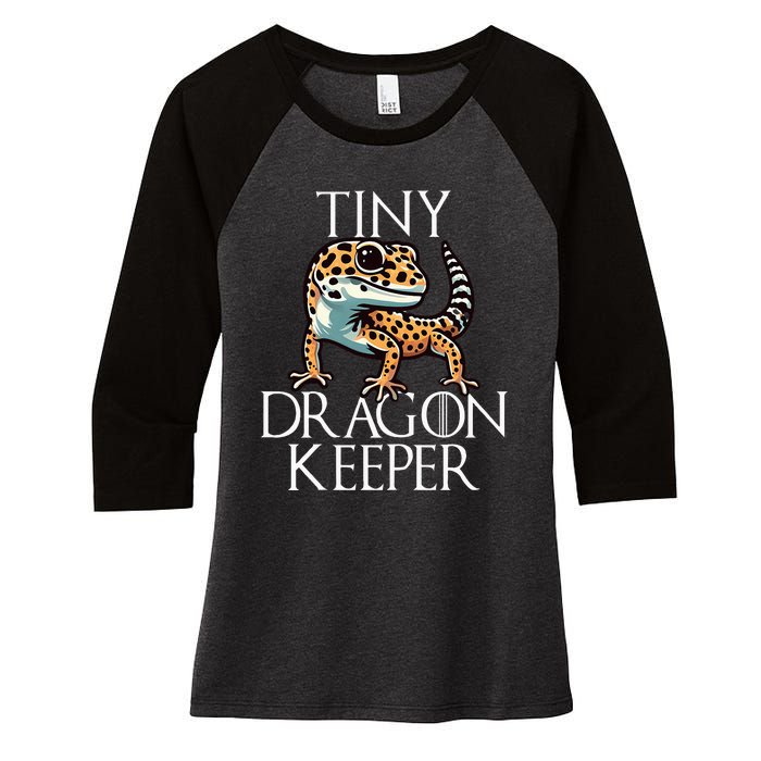 Leopard Gecko Mom For Women Tiny Dragon Women's Tri-Blend 3/4-Sleeve Raglan Shirt