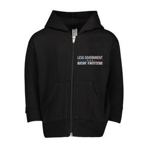 Less Government More Freedom More Liberty Political Toddler Zip Fleece Hoodie