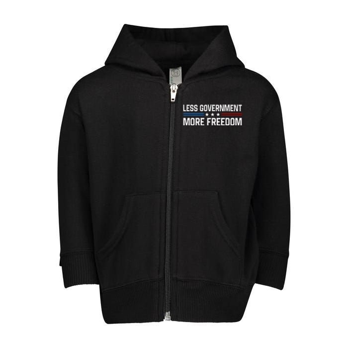 Less Government More Freedom More Liberty Political Toddler Zip Fleece Hoodie