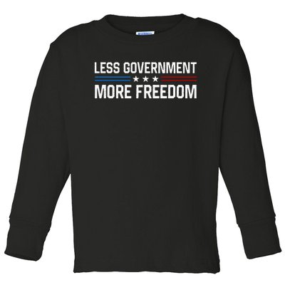 Less Government More Freedom More Liberty Political Toddler Long Sleeve Shirt