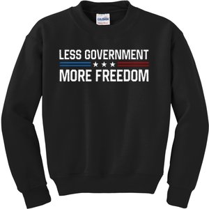 Less Government More Freedom More Liberty Political Kids Sweatshirt