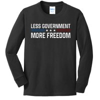 Less Government More Freedom More Liberty Political Kids Long Sleeve Shirt