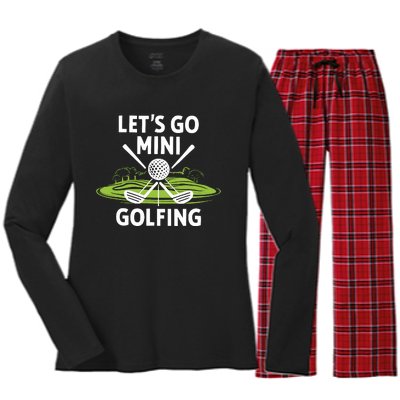 LetS Go Mini Golfing Women's Long Sleeve Flannel Pajama Set 