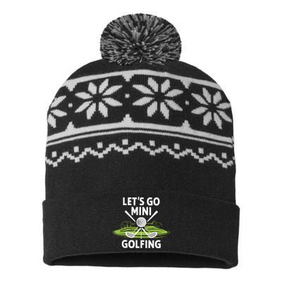 LetS Go Mini Golfing USA-Made Snowflake Beanie