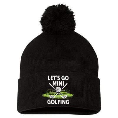 LetS Go Mini Golfing Pom Pom 12in Knit Beanie