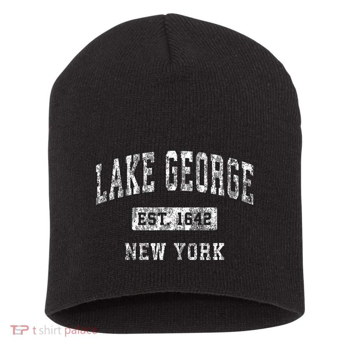 Lake George New York Ny Vintage Established Sports Short Acrylic Beanie