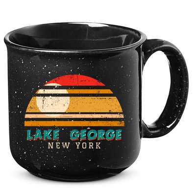 Lake George Ny Product Meaningful Gift Distressed Sunset Lake George Print Gift 15oz Campfire Ceramic Mug