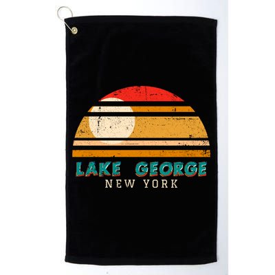 Lake George Ny Product Meaningful Gift Distressed Sunset Lake George Print Gift Golf Towel