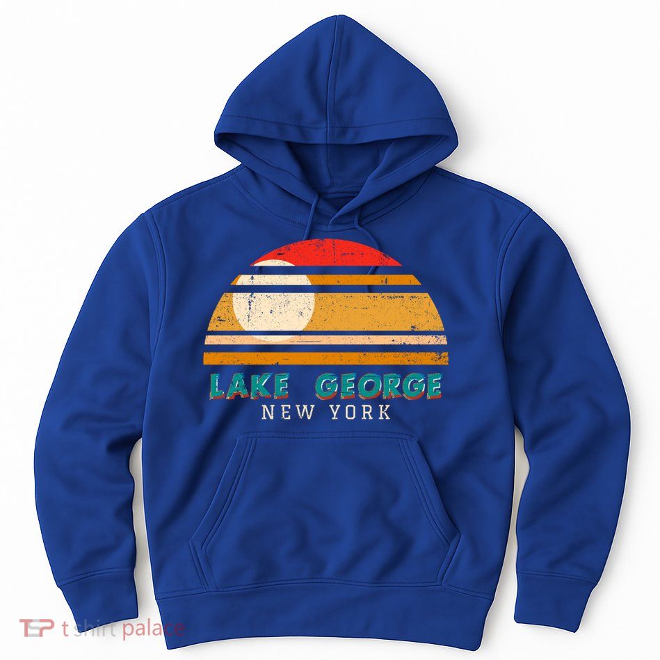 Lake George Ny Product Meaningful Gift Distressed Sunset Lake George Print Gift Hoodie