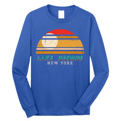 Lake George Ny Product Meaningful Gift Distressed Sunset Lake George Print Gift Long Sleeve Shirt