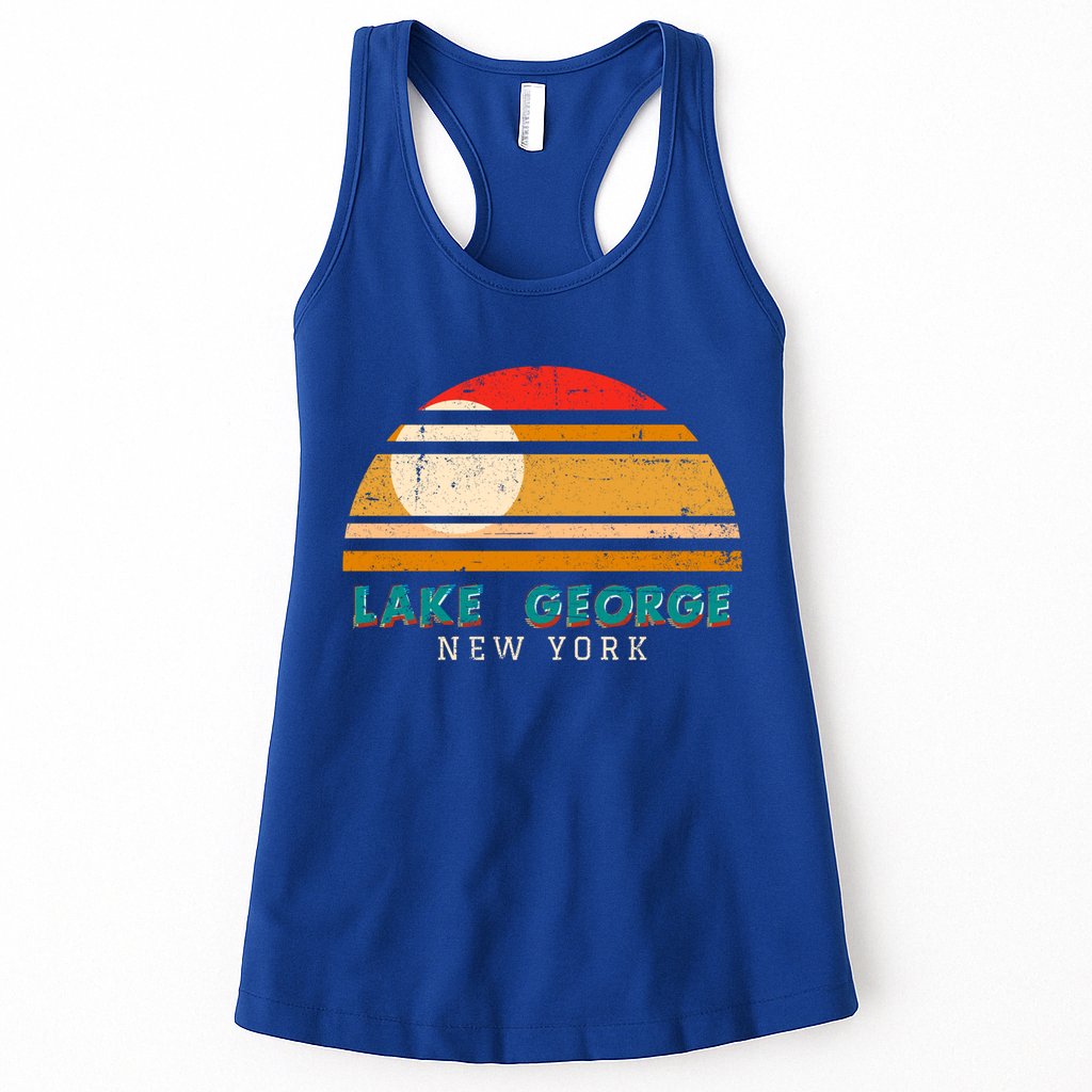 Lake George Ny Product Meaningful Gift Distressed Sunset Lake George Print Gift Womens Tank Top