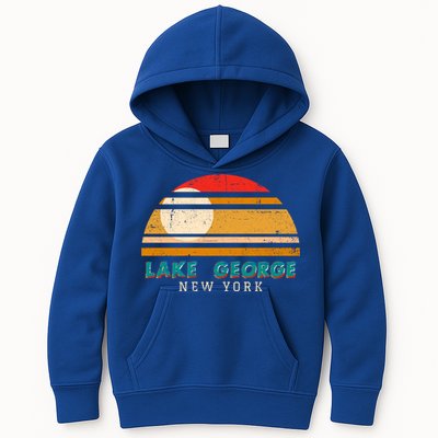 Lake George Ny Product Meaningful Gift Distressed Sunset Lake George Print Gift Kids Hoodie