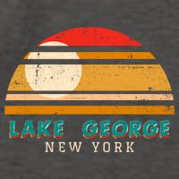 Lake George Ny Product Meaningful Gift Distressed Sunset Lake George Print Gift Vector Backpack