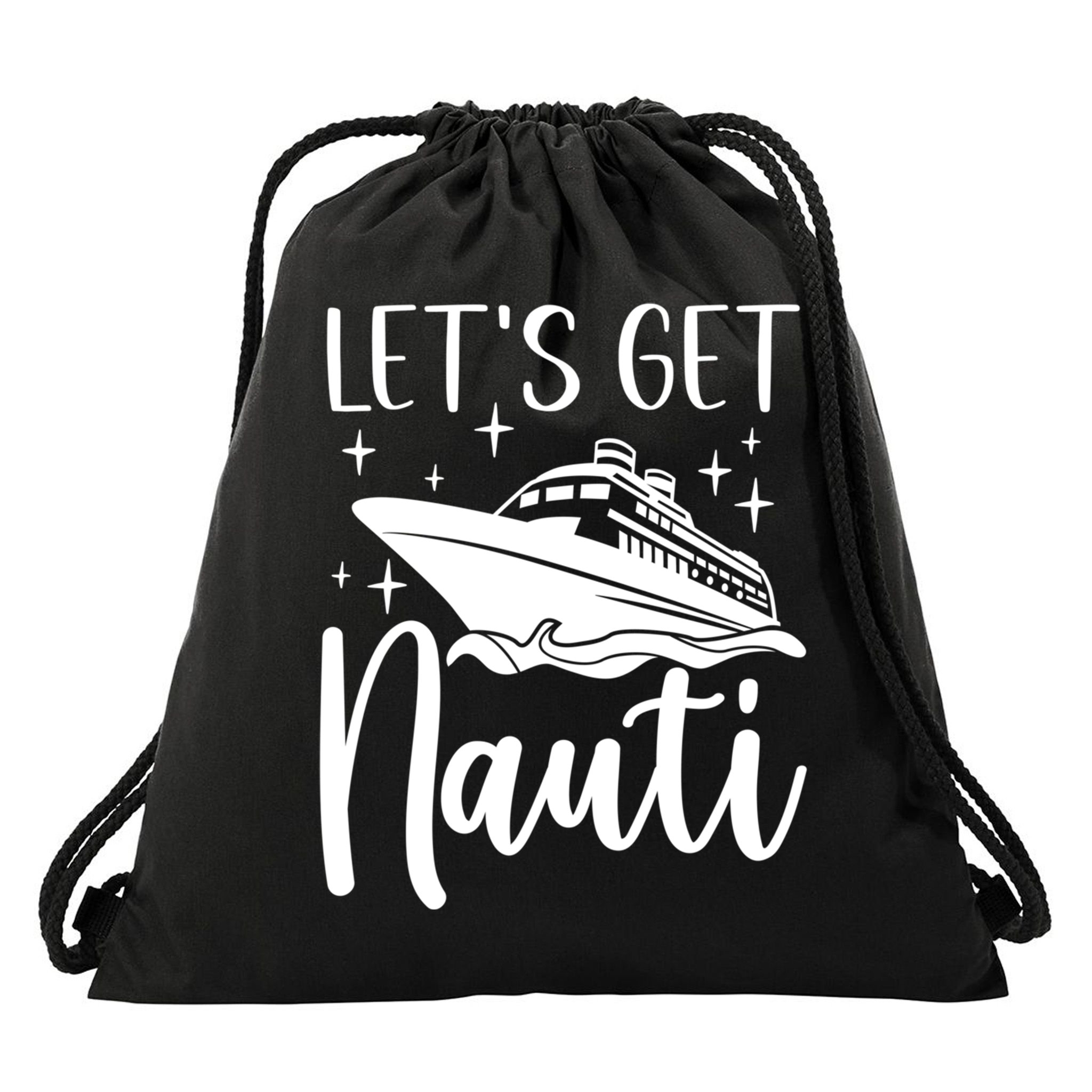 Let's Get Nauti Cruising Vacation Family Trip Gift Drawstring Bag