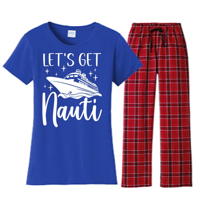 Let's Get Nauti Cruising Vacation Family Trip Gift Women's Flannel Pajama Set