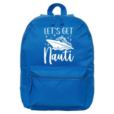 Let's Get Nauti Cruising Vacation Family Trip Gift 16 in Basic Backpack