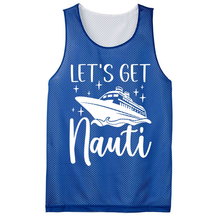 Let's Get Nauti Cruising Vacation Family Trip Gift Mesh Reversible Basketball Jersey Tank