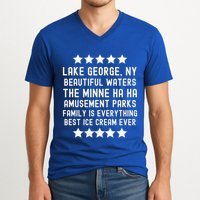 Lake George New York Beautiful Waters Amusement Parks Fun V-Neck T-Shirt