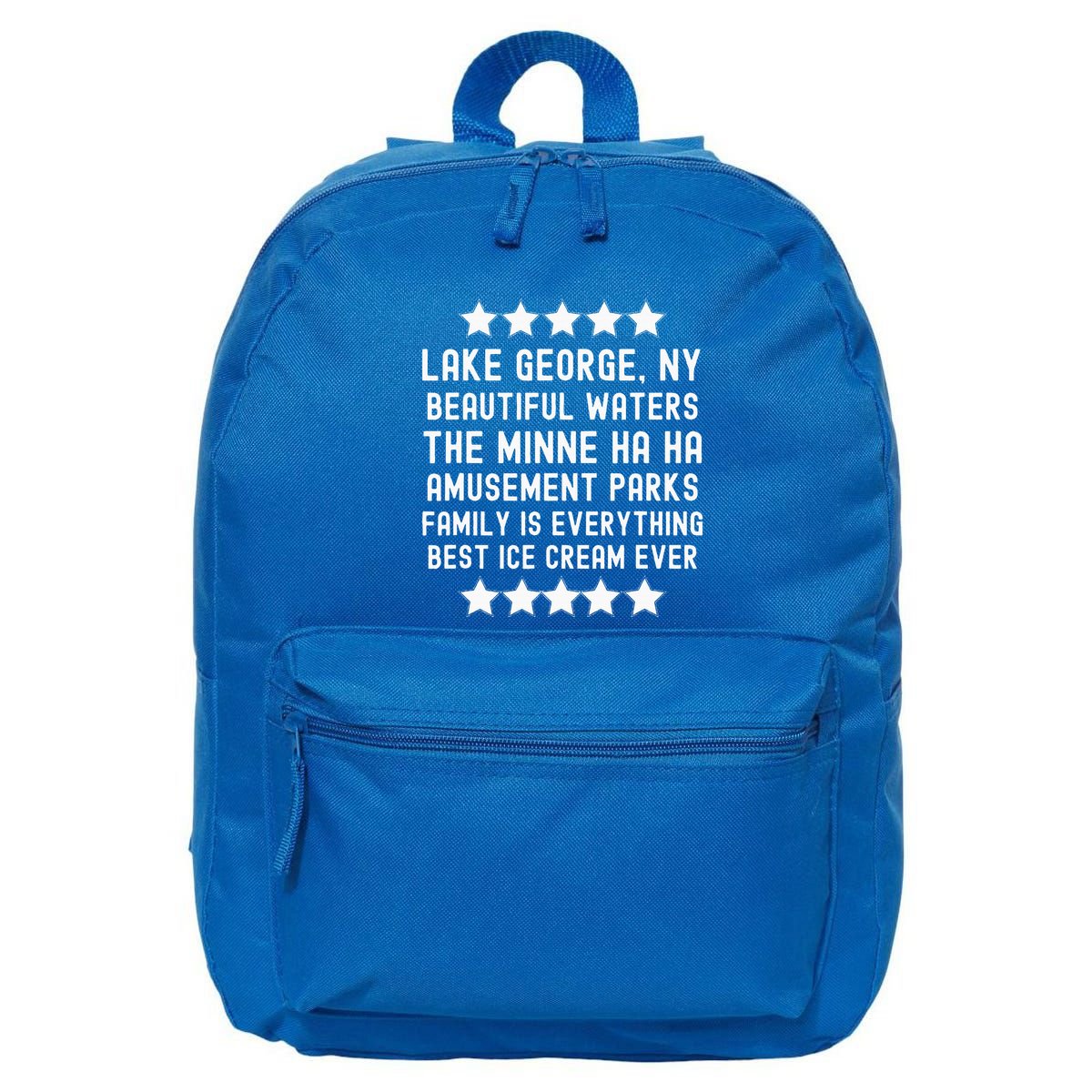 Lake George New York Beautiful Waters Amusement Parks Fun 16 in Basic Backpack