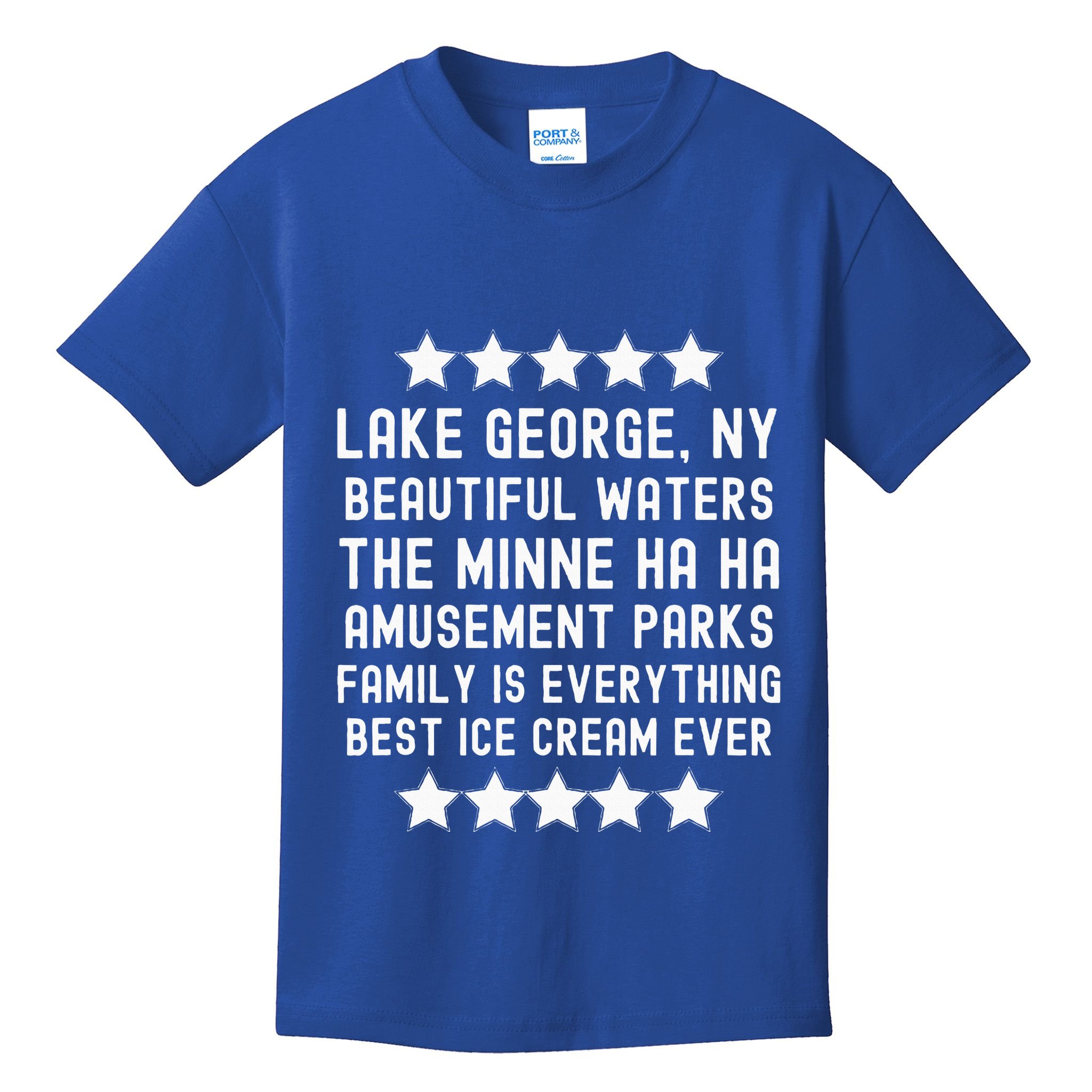 Lake George New York Beautiful Waters Amusement Parks Fun Kids T-Shirt
