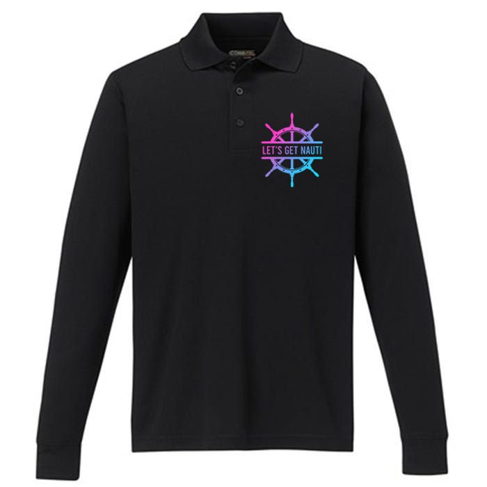 LetS Get Nauti Performance Long Sleeve Polo