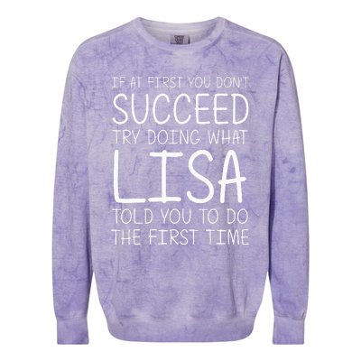 Lisa Gift Name Personalized Birthday Funny Christmas Joke Colorblast Crewneck Sweatshirt