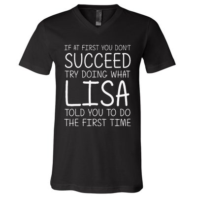 Lisa Gift Name Personalized Birthday Funny Christmas Joke V-Neck T-Shirt