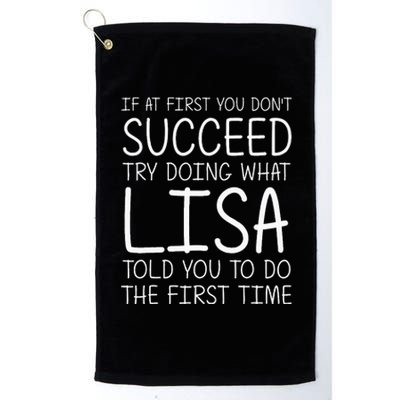 Lisa Gift Name Personalized Birthday Funny Christmas Joke Platinum Collection Golf Towel