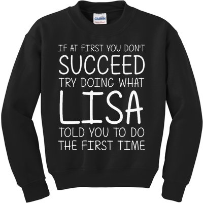 Lisa Gift Name Personalized Birthday Funny Christmas Joke Kids Sweatshirt