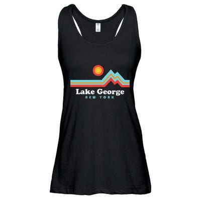Lake George New York Sunset Mountains Ladies Essential Flowy Tank