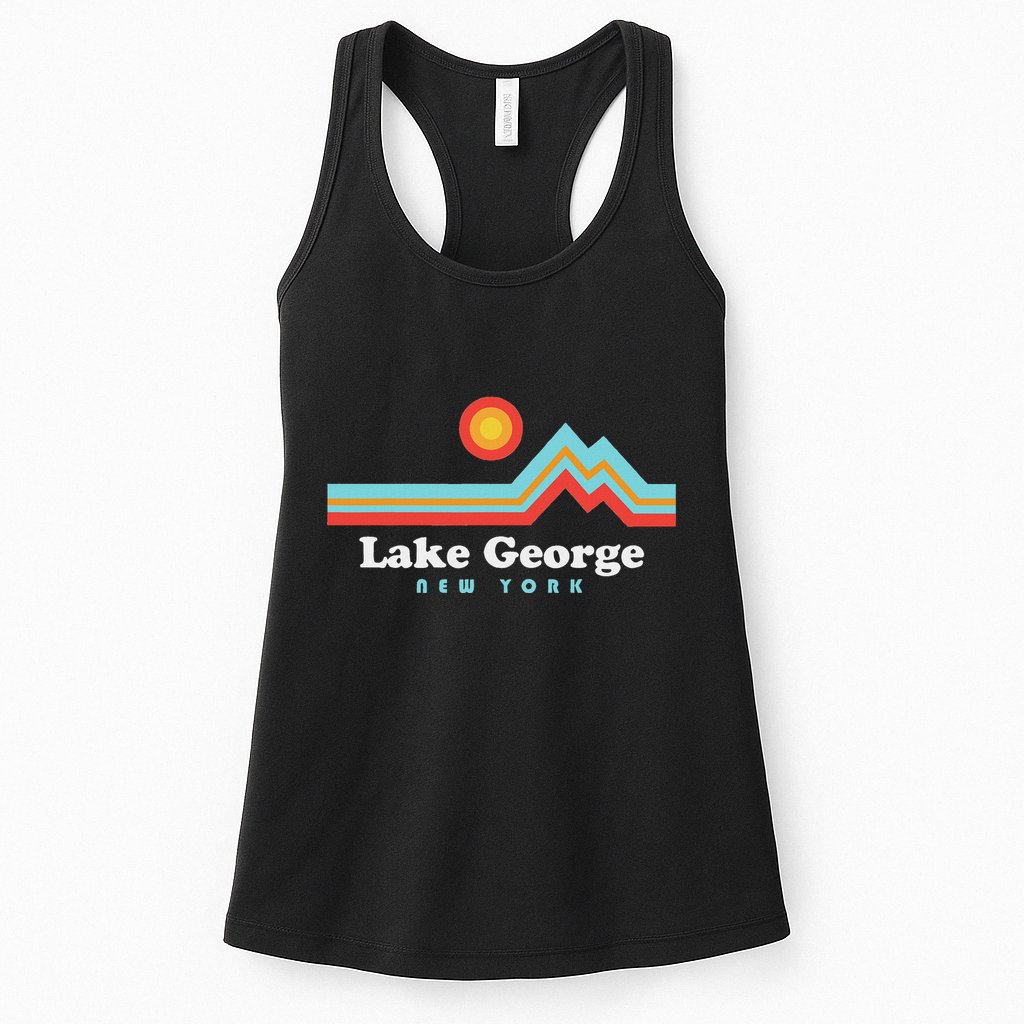 Lake George New York Sunset Mountains Womens Tank Top