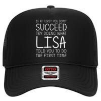 Lisa Gift Name Personalized Birthday Funny Christmas Joke High Crown Mesh Back Trucker Hat