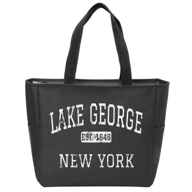 Lake George New York NY Vintage Zip Tote Bag