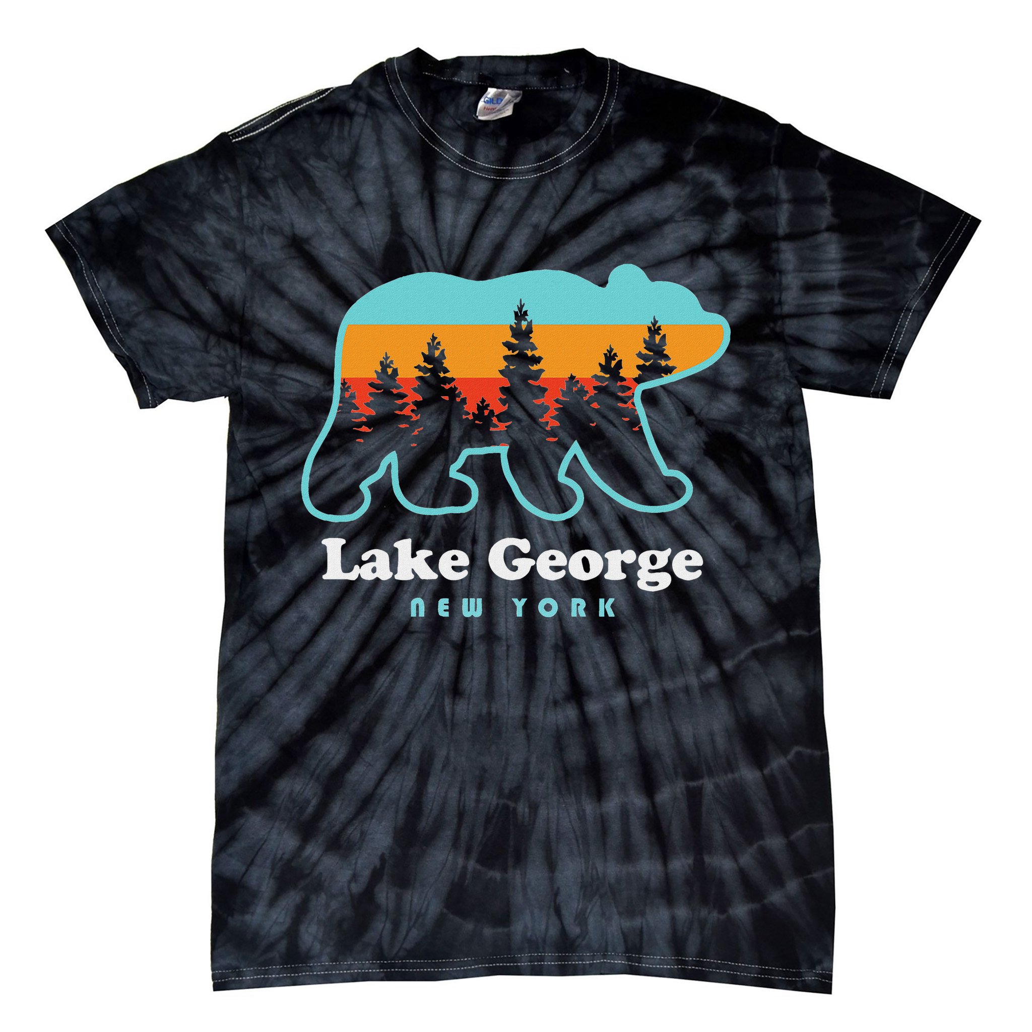 Lake George Ny Bear Lake George New York Tie-Dye T-Shirt