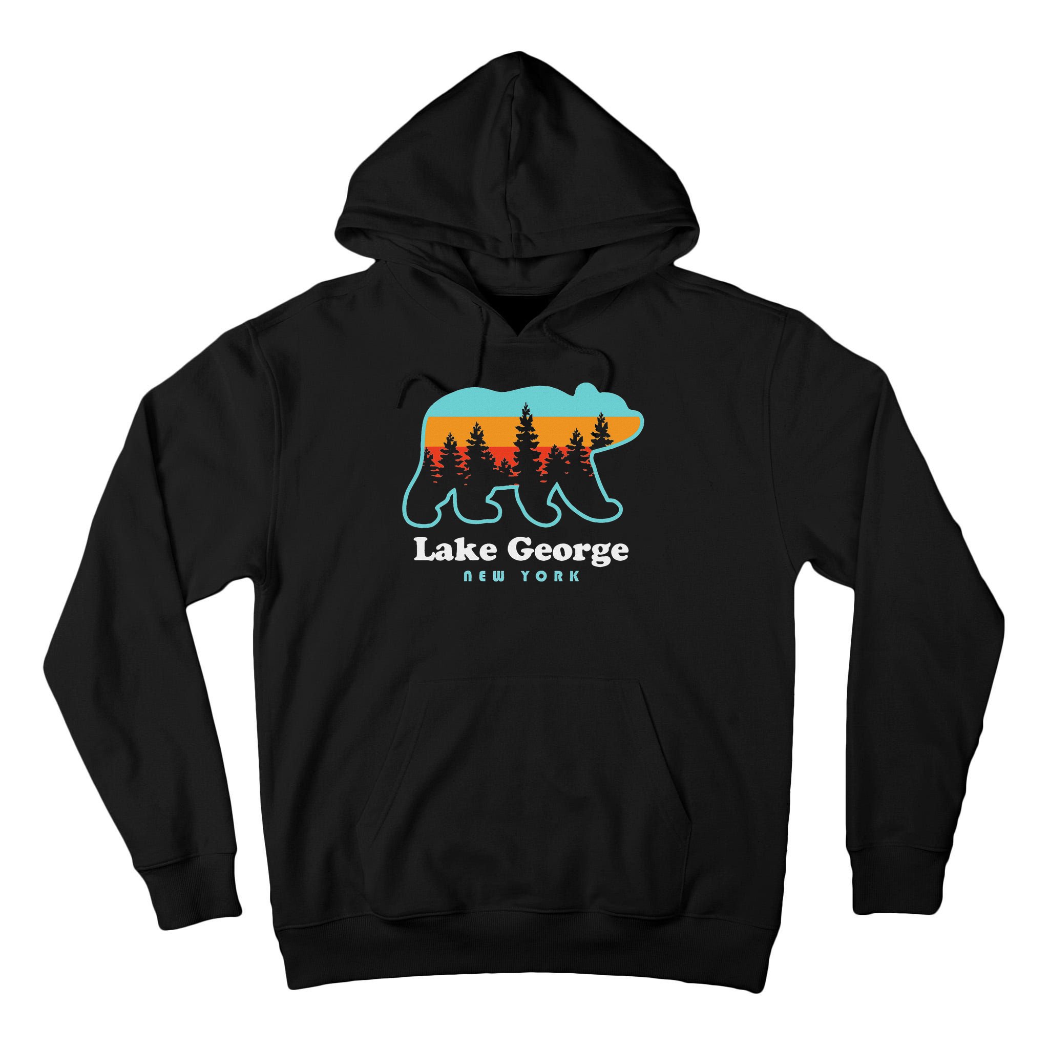 Lake George Ny Bear Lake George New York Tall Hoodie